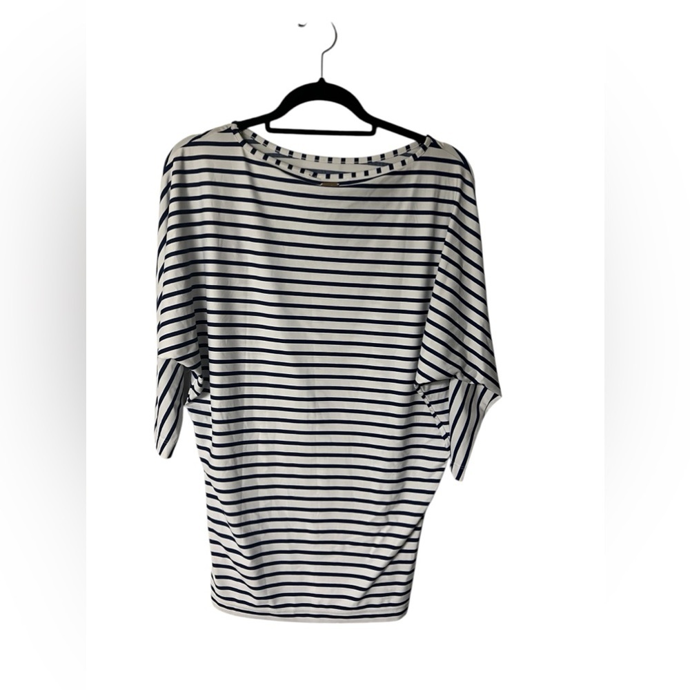 Cabana Life Scoop Neck Blue and White Striped cover up size S